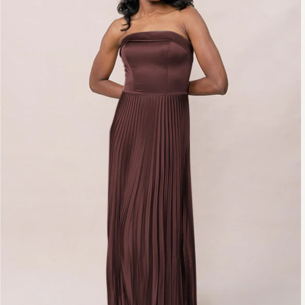 Revelry Strapless Mahogany Dress